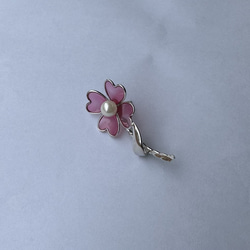 本真珠付き　幸せの四つ葉のクローバー　タックブローチ　ピンク　R50402Y2 16枚目の画像