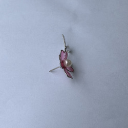 本真珠付き　幸せの四つ葉のクローバー　タックブローチ　ピンク　R50402Y2 17枚目の画像
