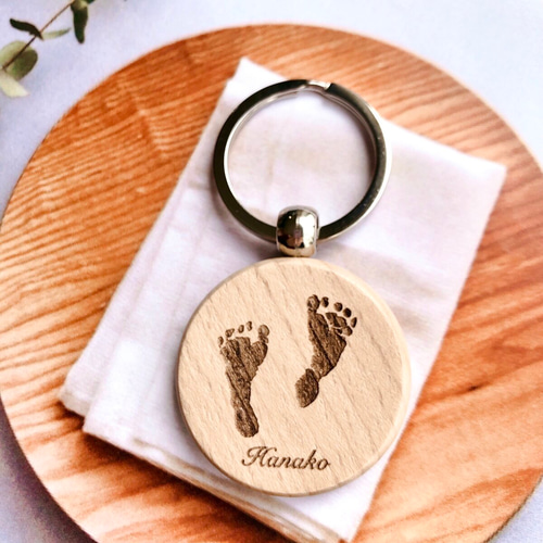 手形足形メモリアルキーホルダー】オーダーメイド｜赤ちゃんの手形足形