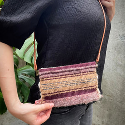 カスタム織り両面デザイン斜めショルダー小さなバッグは携帯電話を収納可能織りパターンデザインバッグ *カスタムメイド 9枚目の画像