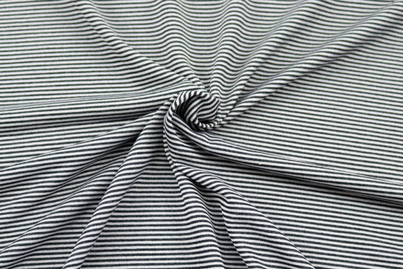 ミニボーダーニット生地 黒・グレイ 【ネコポスは1．5m（3単位