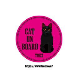 全8色 名前入り CAT ON BOARD ボンベイ ポップアート マグネット 1枚目の画像