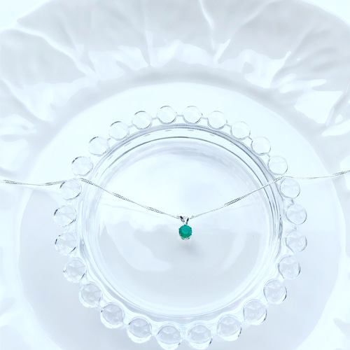 silver925 グリーンオニキス☆.｡:・ネックレス【天然石Sサイズ