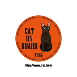 全8色 名前入り CAT ON BOARD ハバナ ブラウン ポップアート マグネット 1枚目の画像