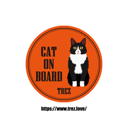 全8色 名前入り CAT ON BOARD ラパーマ ポップアート マグネット 1枚目の画像