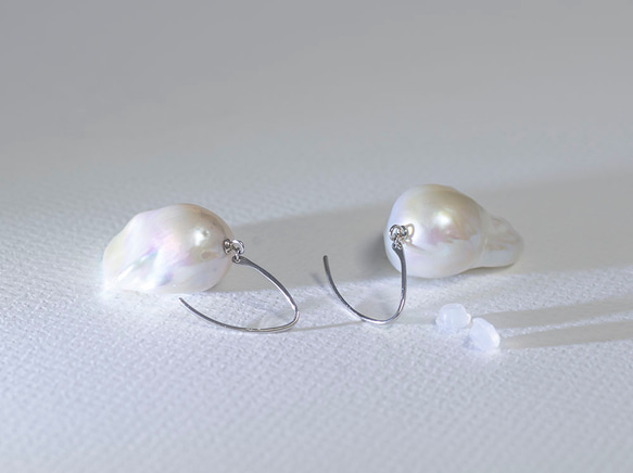 Fresh water pearl / pt900　pierce 【hook pierce】 4枚目の画像