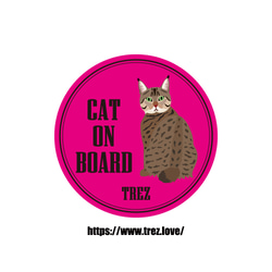 全8色 名前入り CAT ON BOARD ピクシーボブ ポップアート マグネット 1枚目の画像