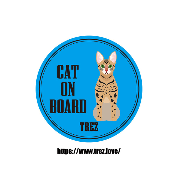 全8色 名前入り CAT ON BOARD サバンナ ポップアート マグネット 1枚目の画像