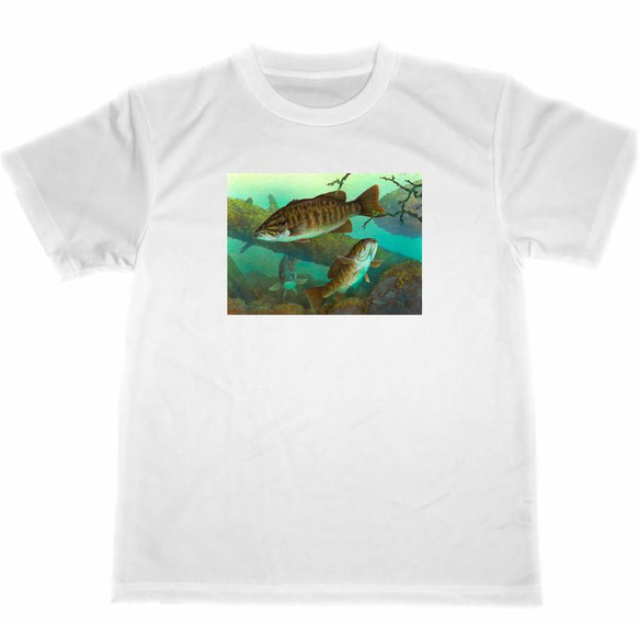 ブラックバス 絵画 ドライ Tシャツ ルアー釣り グッズ