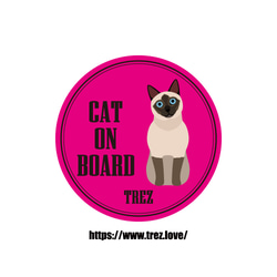 全8色 名前入り CAT ON BOARD トンキニーズ ポップアート マグネット 1枚目の画像