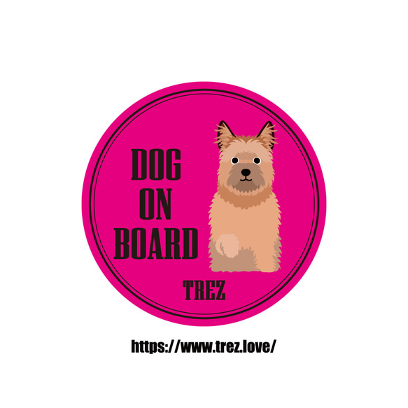 全8色 名前入り DOG ON BOARD ケアーンテリア ポップアート マグネット 1枚目の画像