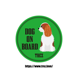 全8色 名前入り DOG ON BOARD キャバリアキングチャールズスパニエル  ポップアート マグネット 1枚目の画像