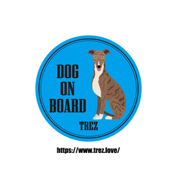 全8色 名前入り DOG ON BOARD グレーハウンド ポップアート マグネット 1枚目の画像
