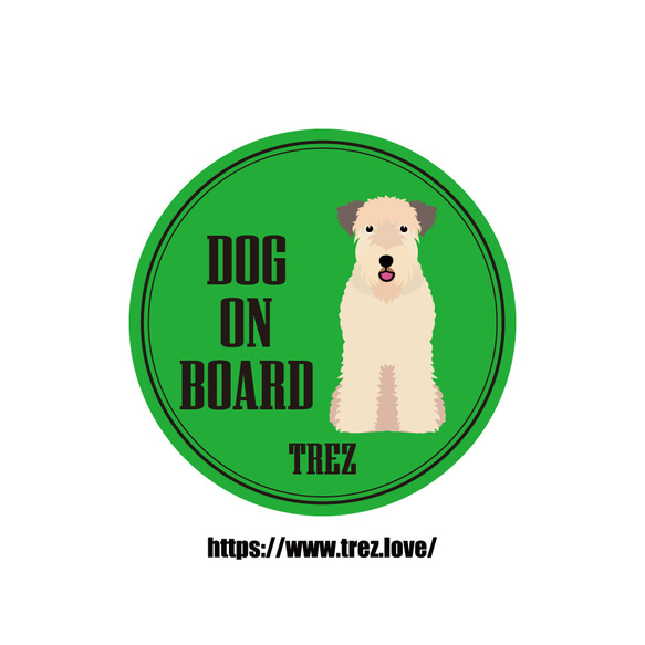 全8色 名前入り DOG ON BOARD アイリッシュソフトコーテッドウィートンテリア ポップアート マグネット 1枚目の画像
