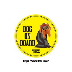 全8色 名前入り DOG ON BOARD ヨークシャテリア ポップアート マグネット 1枚目の画像