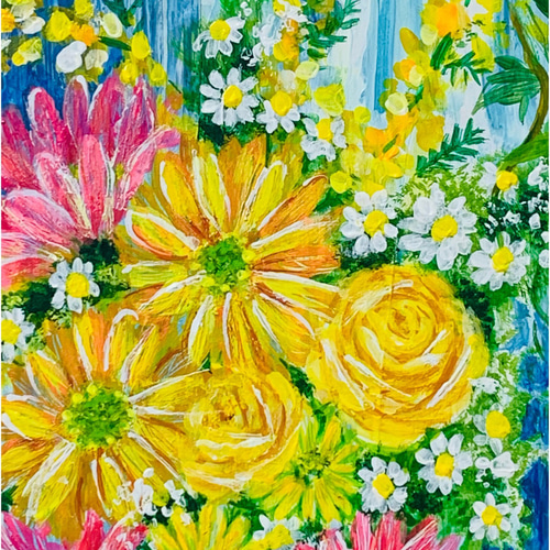 油彩　F8 花束　イメージ　原画　直筆 油彩 F8 花束 イメージ 原画 直筆