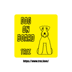 全8色 名前入り DOG ON BOARD エアデールテリア ラインアート マグネット 1枚目の画像