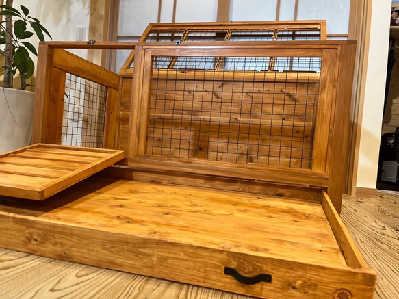 木製ケージ　ウサギ小屋　ネコの家　ペット小屋　サークル　動物　フェレット　チンチラ　屋外 