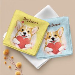 【 ”キュンです”シリーズ　犬種選べる ハンカチ 】パステルカラー 2枚セット　犬　ペット　うちの子　プレゼント 10枚目の画像