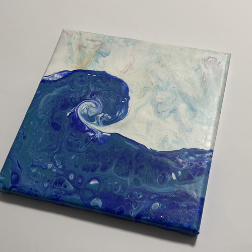 原画】月灯（アクリル画）☆月夜 幻想的 絵画インテリア