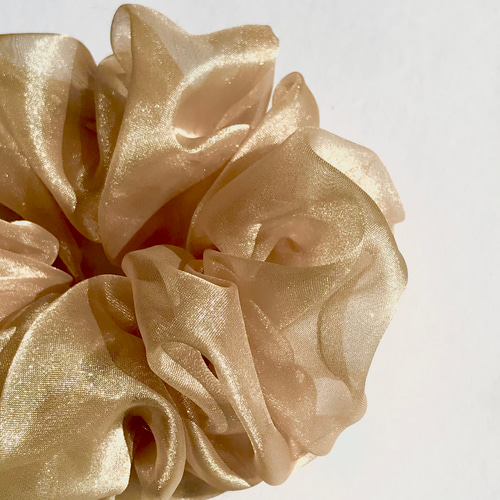 再出品オーガンジー24ビッグシアオーガンジーリボンシュシュ高級