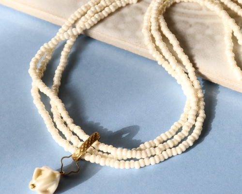 ハンドメイド ビーズ ブレスレット 立体 ネイビー ブロンズ A202