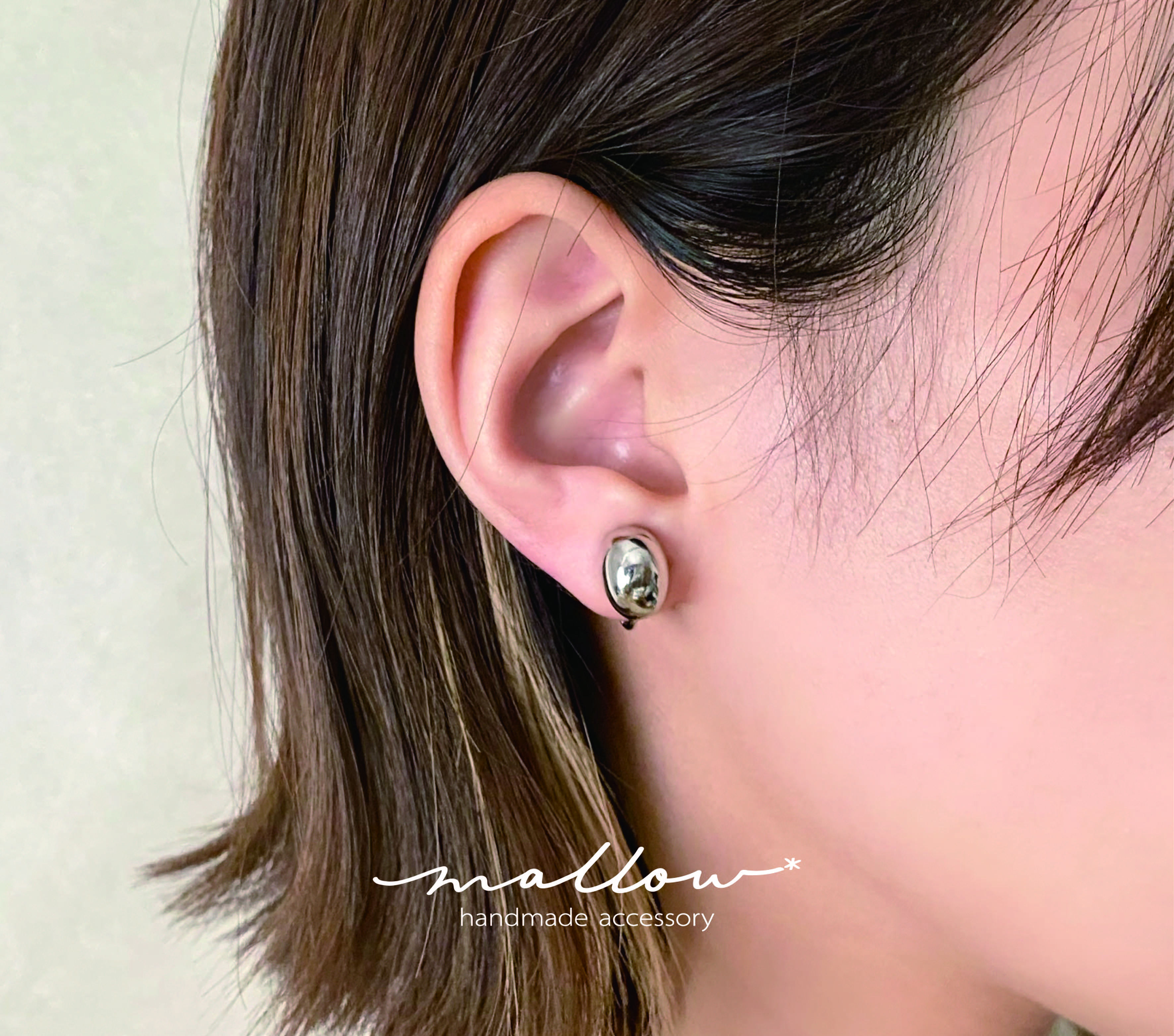 mallow ino ピアス スライド ダイアモンド k18pt-diamond-curve-