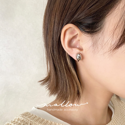 ころんと丸い -silver- ピアス/イヤリング ピアス（スタッド・一