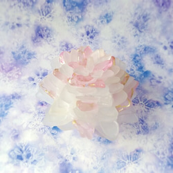 【オーダー】シーグラスのお花のランプシェード ピンク×灰 東風解凍（はるかぜこおりをとく）ギフトラッピング対応【海灯花】 5枚目の画像