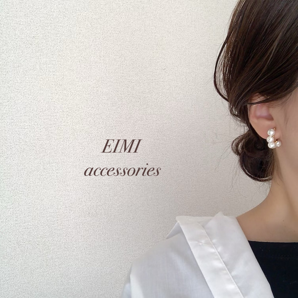 【EIMI】コットンパールフープ【チタンピアス★イヤリング】˚✧⁎⁺˳✧༚ 2枚目の画像