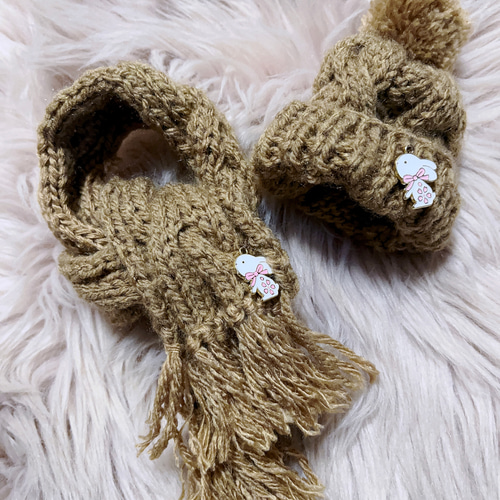 LV パープル マフラーと帽子セット LV パープル マフラーと帽子セット LV パープル マフラーと帽子