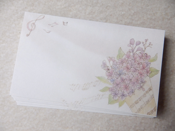 ライラックの花♡メッセージカード　５０枚セット 1枚目の画像