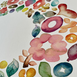 アートポスター「北欧 花柄リース」20×20 30×30 3枚目の画像