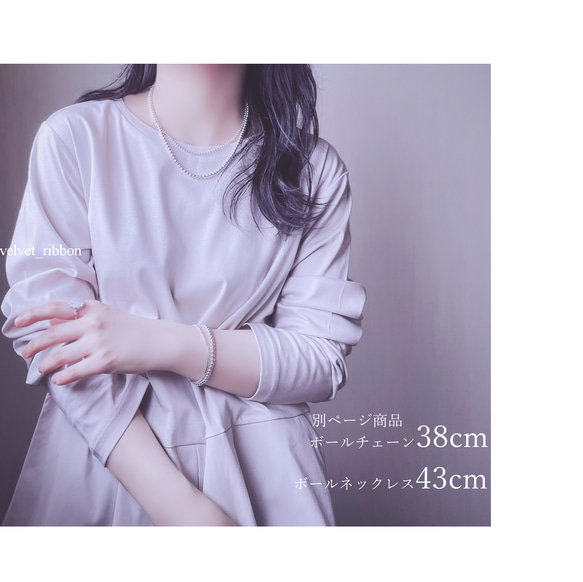 高級メゾンの作りsilver925　ボール　ネックレス　38～80cm　4mm＊　ボールチェーン　スターリングシルバー 2枚目の画像