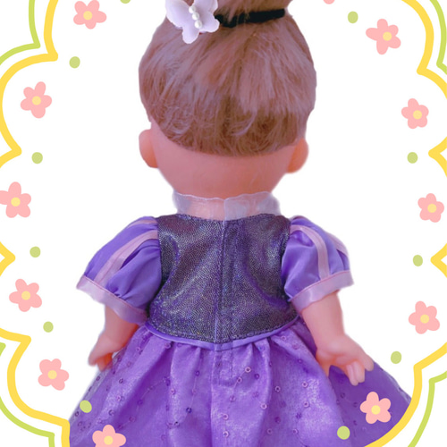メルちゃん服 ソランちゃん服 プリンセスドレス 紫ドレス