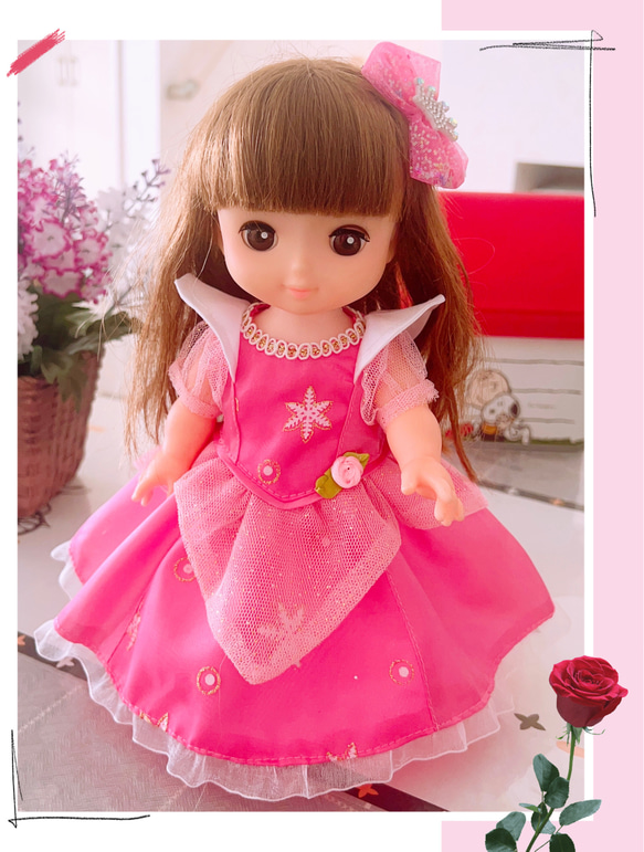 メルちゃん服 ソランちゃん服 プリンセスドレス 紫ドレス