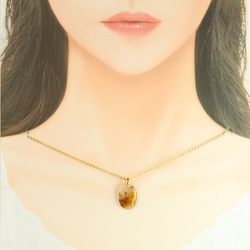 【セット/1点限定】ルチルクォーツ　蕾　ネックレス・耳飾り 5枚目の画像