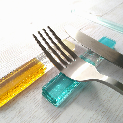 美しいガラスのカトラリーレスト 箸・箸置き 秋ing-glass工房 通販
