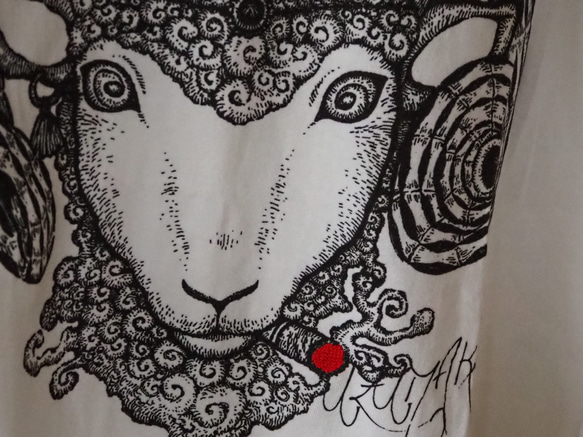 羊イラストTシャツ（白）Mサイズ 3枚目の画像