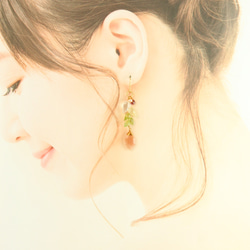 【福袋】　ピーチムーンストーン　蕾　ネックレス・耳飾り 6枚目の画像