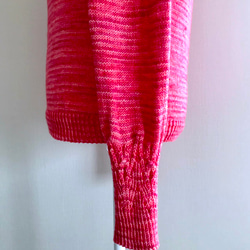 手編みハイネックセーター (ウルグアイ産) メリノウール100%使用 6枚目の画像