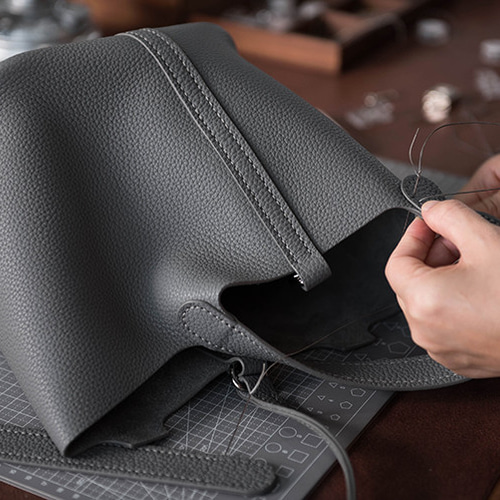 手縫いが必要な半製品】Togo牛皮菜バスケットバッグDIY手作り材料