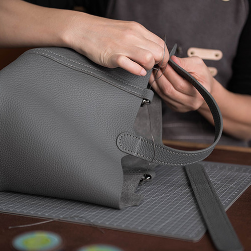 手縫いが必要な半製品】Togo牛皮菜バスケットバッグDIY手作り