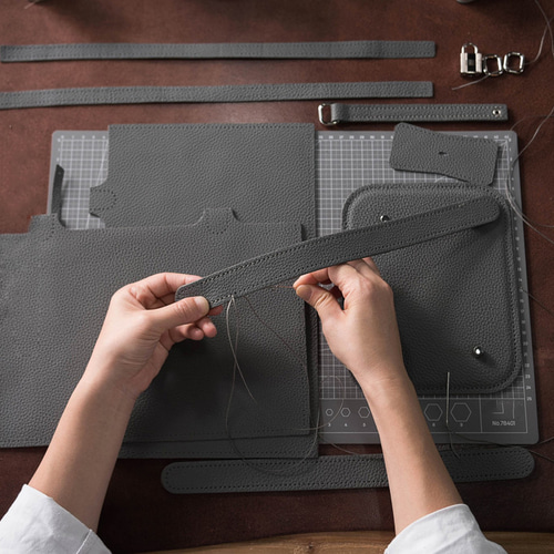 手縫いが必要な半製品】Togo牛皮菜バスケットバッグDIY手作り材料