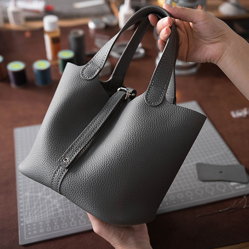 手縫いが必要な半製品】Togo牛皮菜バスケットバッグDIY手作り 手縫いが必要な半製品】Togo牛皮菜バスケットバッグDIY手作り