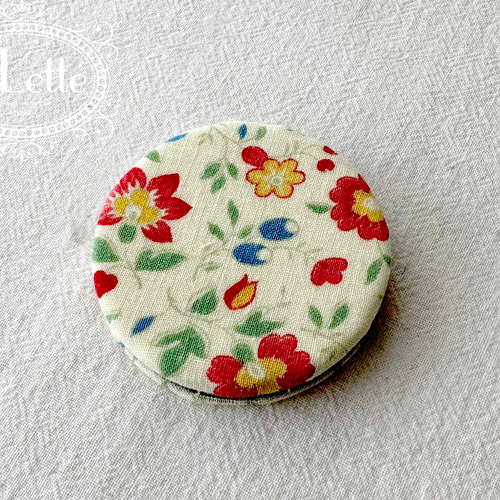 フランスアンティークミラー 花模様付き