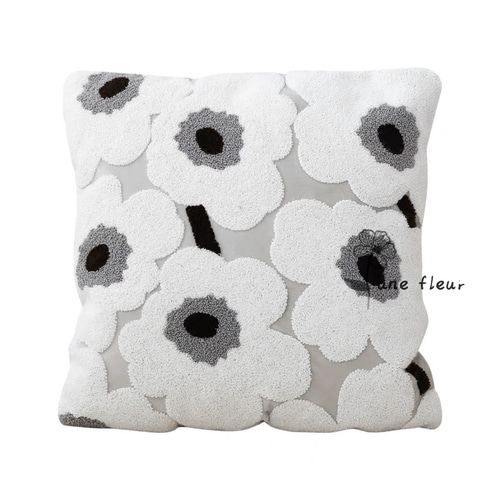 花柄クッションカバー インテリア雑貨 北欧風 ins 刺繍 おしゃれな