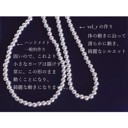 ナバホパール 6mm ネックレス 40～60cm silver925 ＊新作
