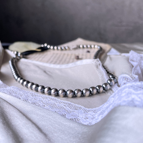 ナバホパール 6mm ネックレス 40～60cm silver925 ＊新作