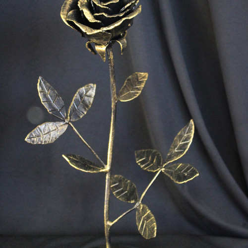 鉄のバラ 鉄の造形 薔薇のオブジェ オーダーメイド 手造 造形作品 鉄の